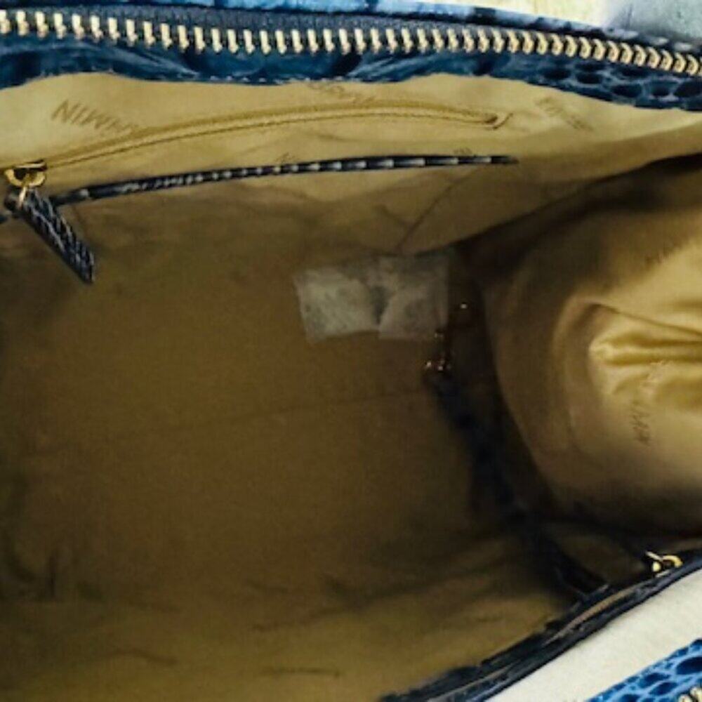 ⚡Brahmin Blue Serenade Caroline Satchel Melbourne Croc Leather NWT - Picture 6 of 9